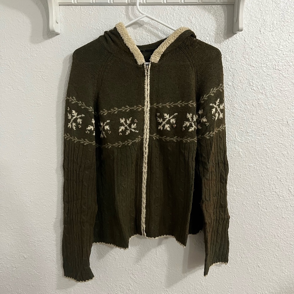 Sweater zip up with hood